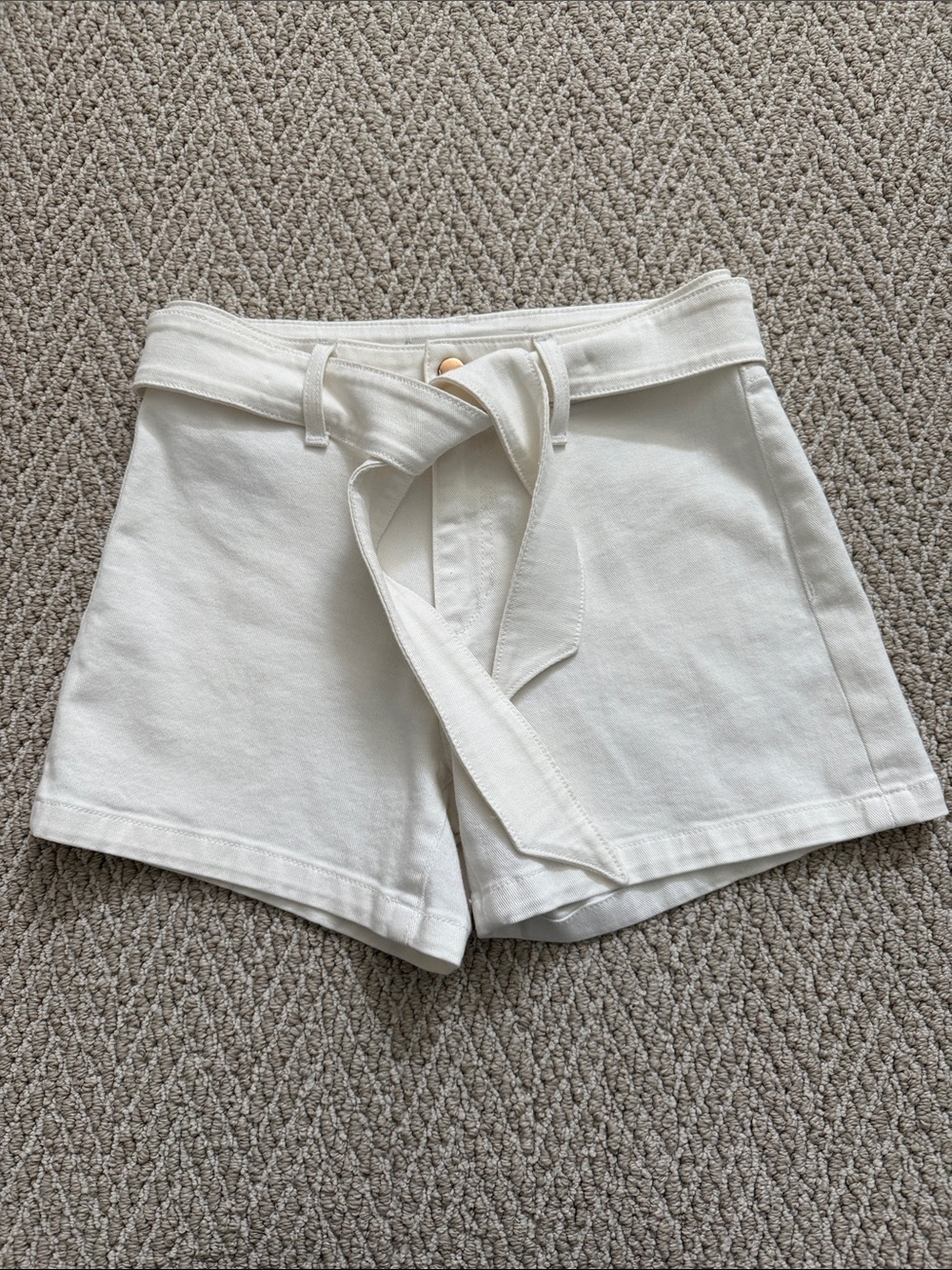Joe's Jeans High-Rise White Tie-Waist Shorts